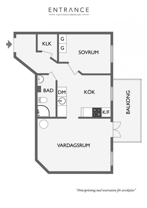 Уютная квартира с голубыми стенами в Стокгольме (51 кв.м.)