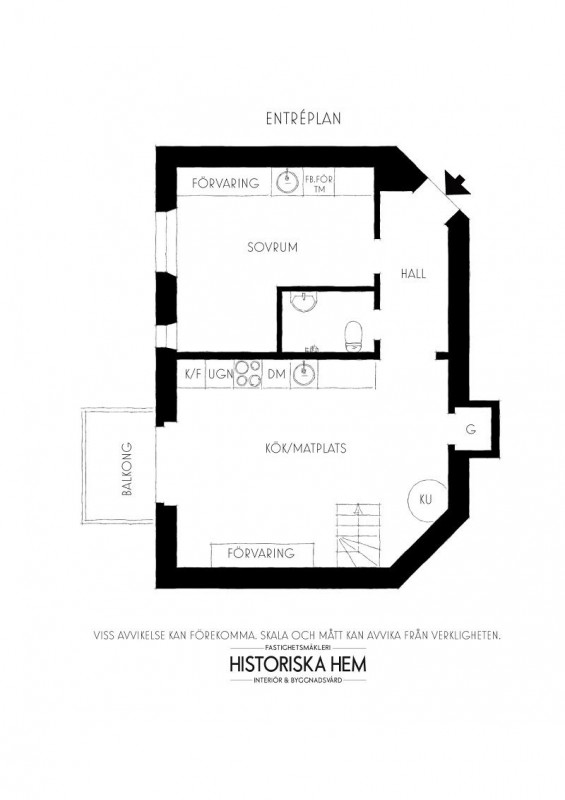 Необычная мансардная квартира с балконом и террасой в Стокгольме (75 кв. м) Необычная мансардная квартира с балконом и террасой в Стокгольме (75 кв. м)