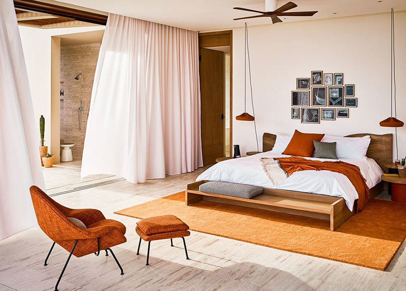 Оранжевое настроение: квартира с сочными акцентами и видом на океан в Мексике