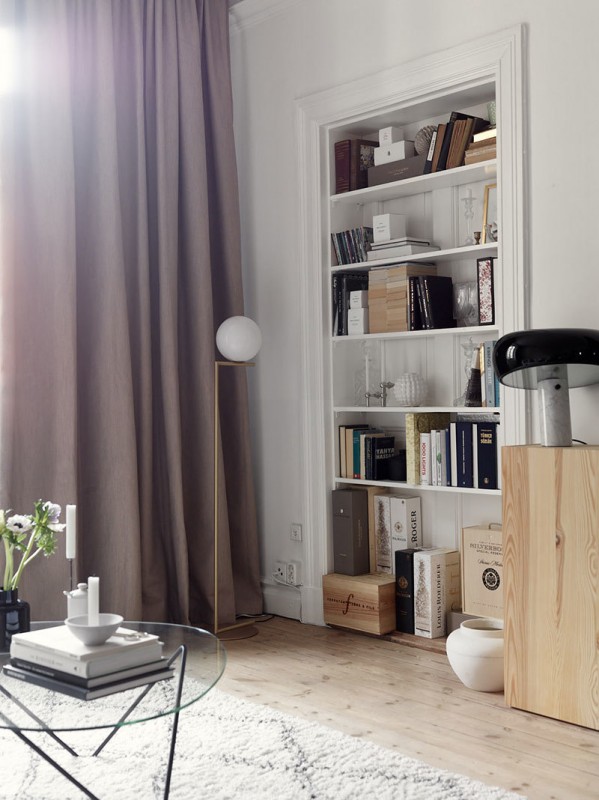 Небольшая квартира в нежными оттенках в доме начала 20 века в Стокгольме (57 кв. м)