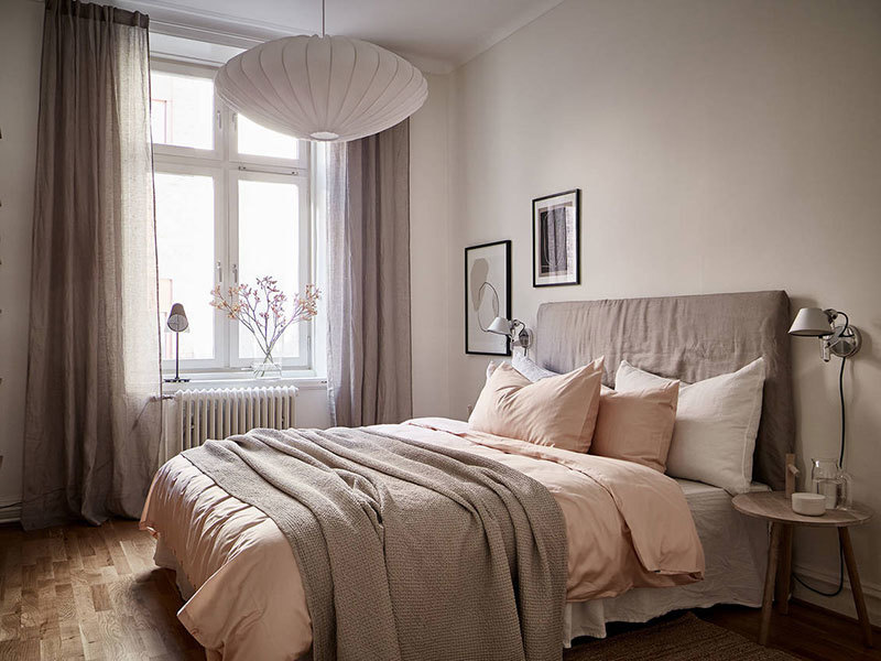 Красивый цвет стен в интерьере квартиры в Гетеборге (84 кв. м)