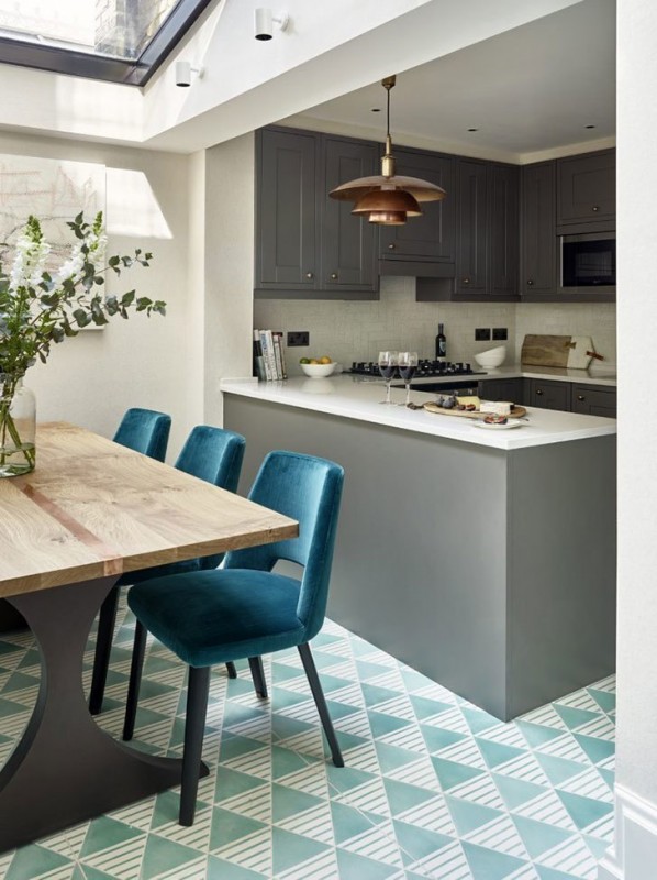 Интерьер в оттенках бирюзы в Лондоне