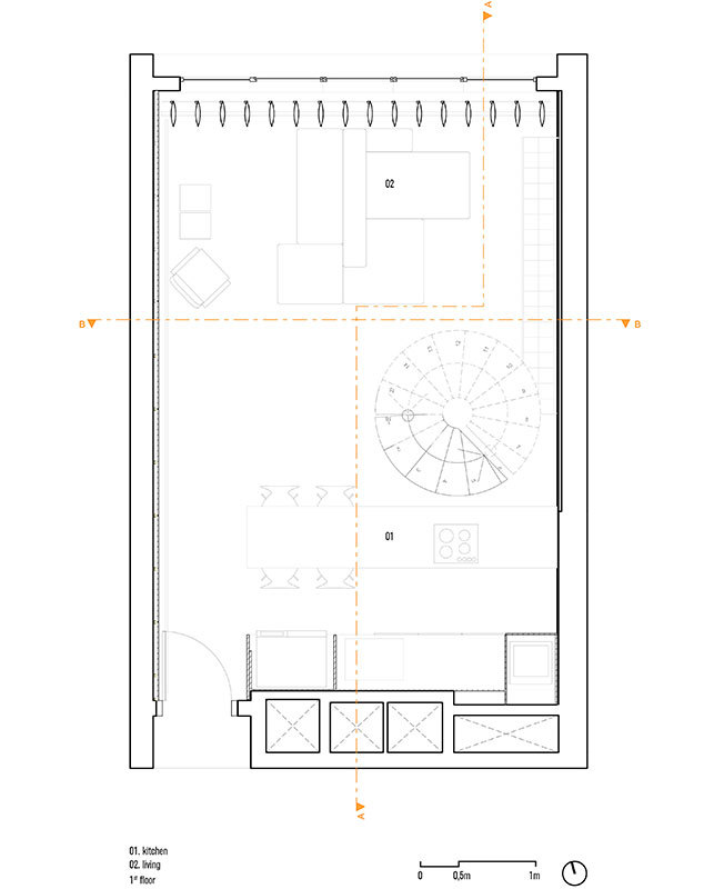 Бразильский лофт со скульптурной лестницей