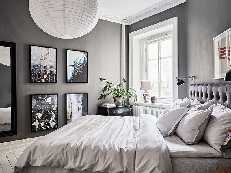 И снова зелёный: красивая скандинавская квартира с классическими акцентами в Гетеборге