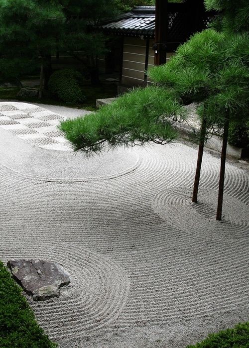 Zen garden. Японский сад камней или "сухой пейзаж"