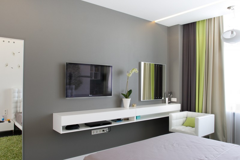 Современный контрастный дизайн компактной квартиры Современный контрастный дизайн компактной квартиры