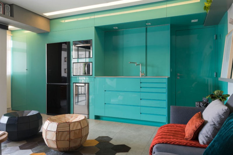 Функциональный интерьер квартиры площадью 60 м2 в Сан-Паулу, Бразилия Функциональный интерьер квартиры площадью 60 м2 в Сан-Паулу, Бразилия