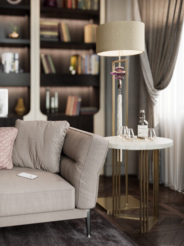 Роскошный элегантный интерьер гостиной Роскошный элегантный интерьер гостиной