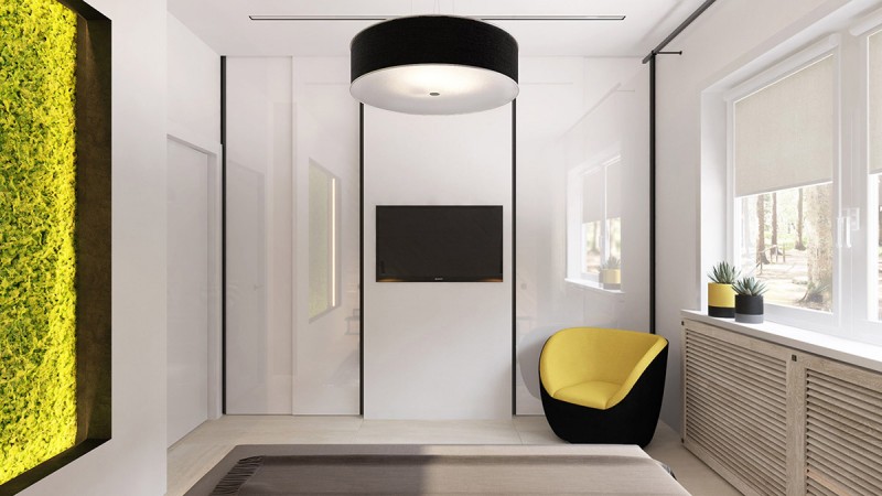 Интерьер с желто-зелеными акцентами