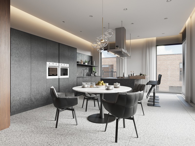 Интерьер загородного дома с террасой на крыше площадью 250 кв.м. Интерьер загородного дома с террасой на крыше площадью 250 кв.м.