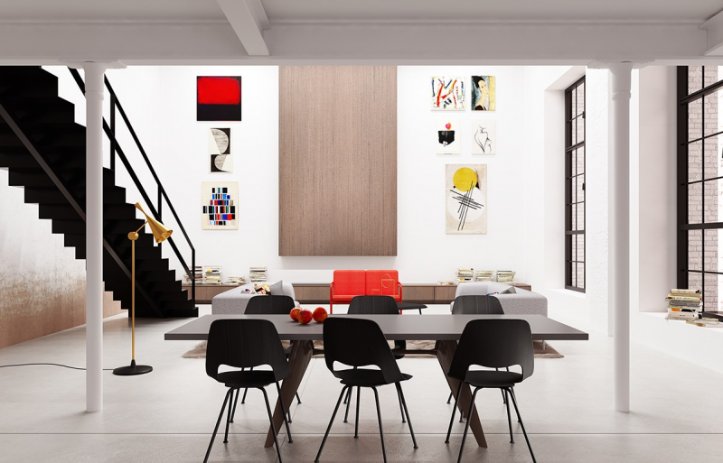 Яркий красочный лофт