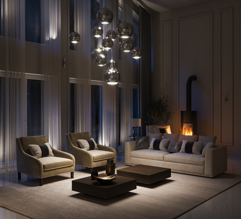 Кухня и гостиная в загородном доме Кухня и гостиная в загородном доме