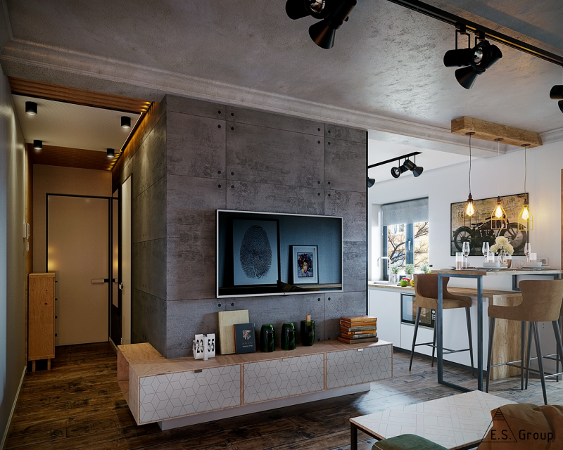 Дизайн-проект квартиры в стиле "лофт" Дизайн-проект квартиры в стиле "лофт"