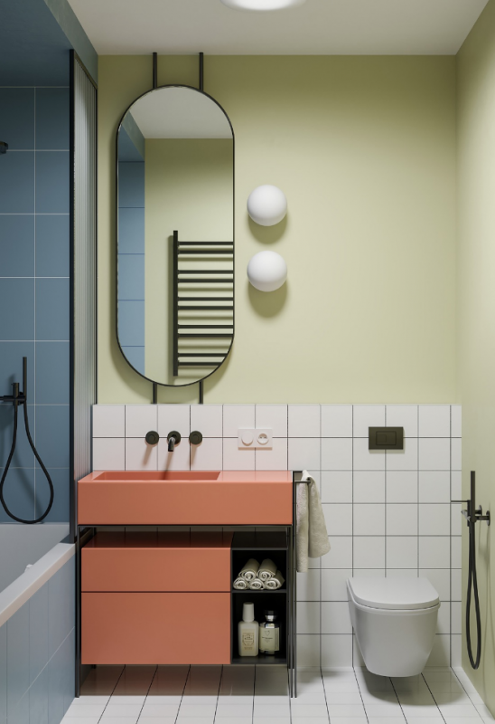 Яркая красочная квартира для пары с детьми