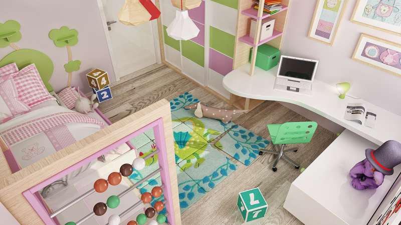 Яркие акценты в обстановке коттеджа