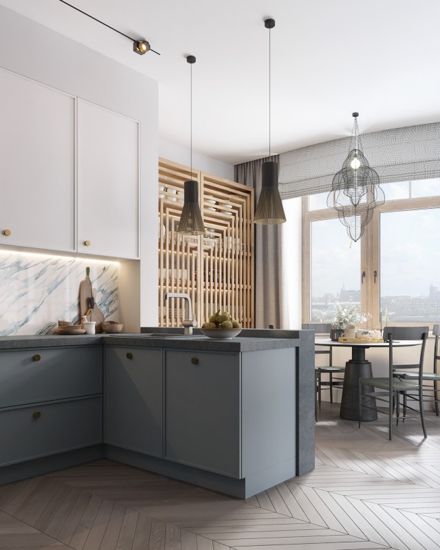 Просторные апартаменты, оформленные в пастельных тонах