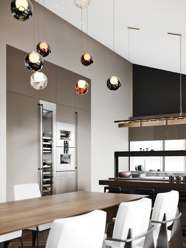 Строгий и роскошный интерьер двухуровневой квартиры Строгий и роскошный интерьер двухуровневой квартиры