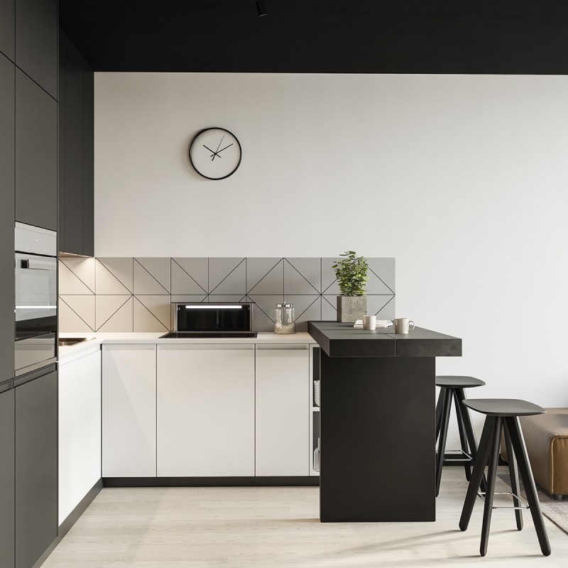 Нейтральная палитра в оформлении компактной квартиры с панорамными окнами