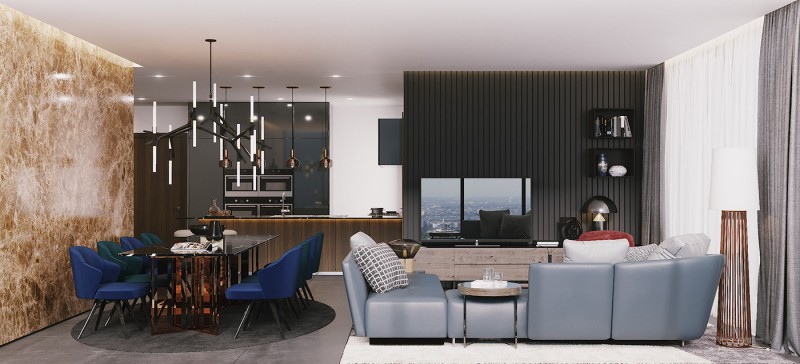 Проект апартаментов, оформленных в темных тонах Проект апартаментов, оформленных в темных тонах