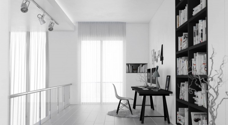 Черно-белое оформление виллы в Дубае