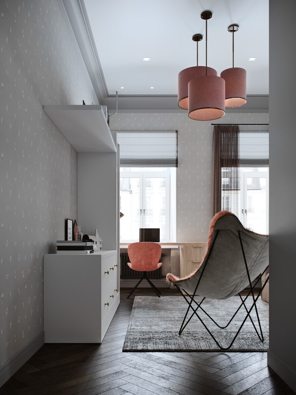 Элегантный интерьер трехкомнатной квартиры