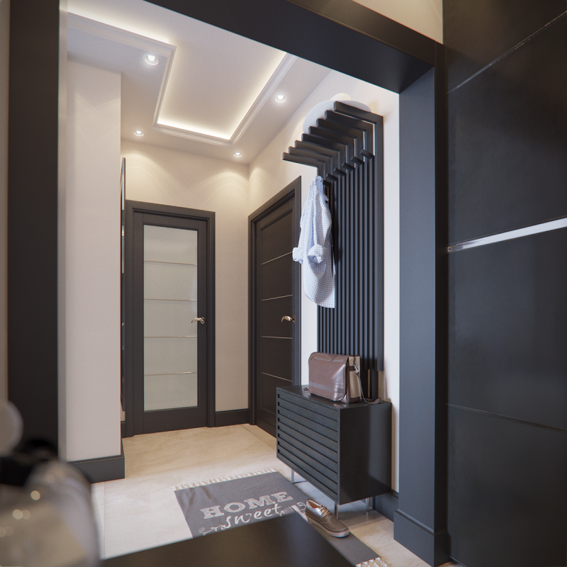 Интерьер квартиры площадью 78 кв.м.