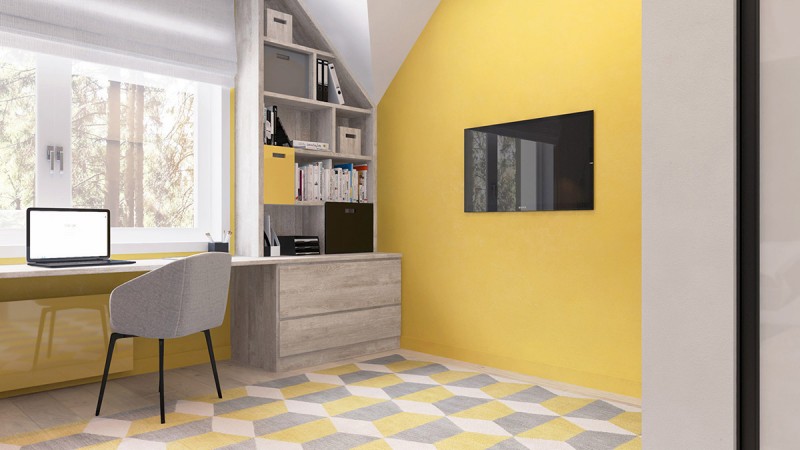 Интерьер с желто-зелеными акцентами