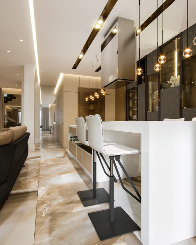 Проект двухуровневых апартаментов в коричневых тонах Проект двухуровневых апартаментов в коричневых тонах