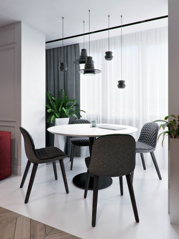 Контрастный интерьер просторных апартаментов Контрастный интерьер просторных апартаментов