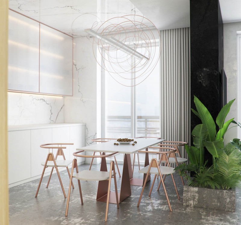 Простая, но элегантная атмосфера с элементами роскоши