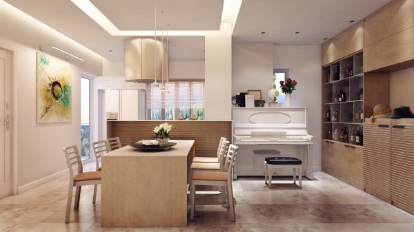 Светлые и теплые тона для визуального увеличения пространства