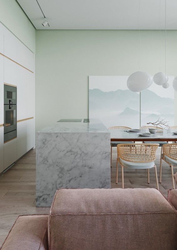 Квартира, оформленная в пастельных тонах