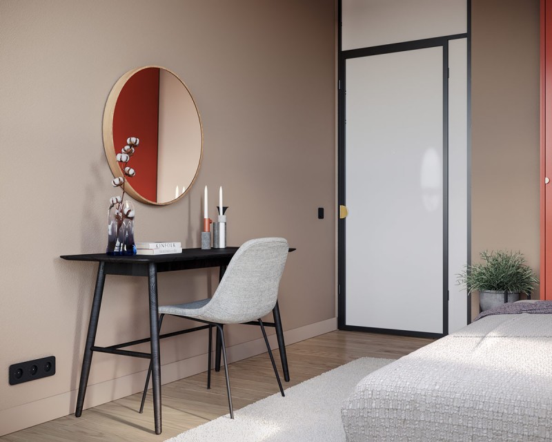 Дизайн интерьера с использованием оранжевого и синего