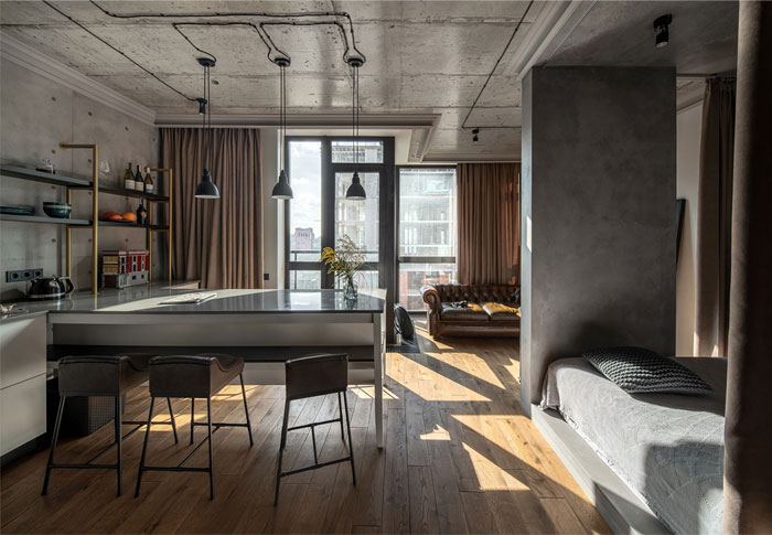 Интерьер апартаментов для молодой пары