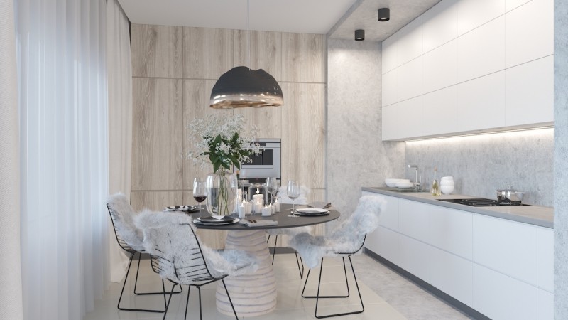 Минималистичный однотонный дизайн интерьера Минималистичный однотонный дизайн интерьера