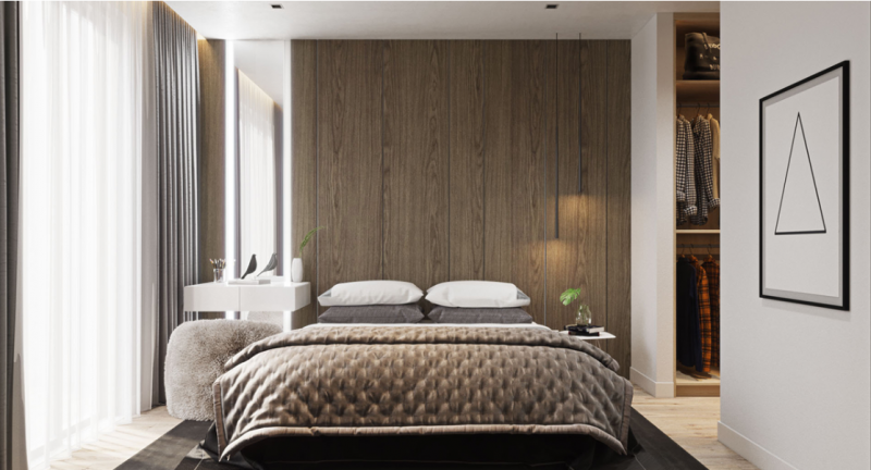 Акцент на элементы из дерева в оформлении уютной квартиры Акцент на элементы из дерева в оформлении уютной квартиры