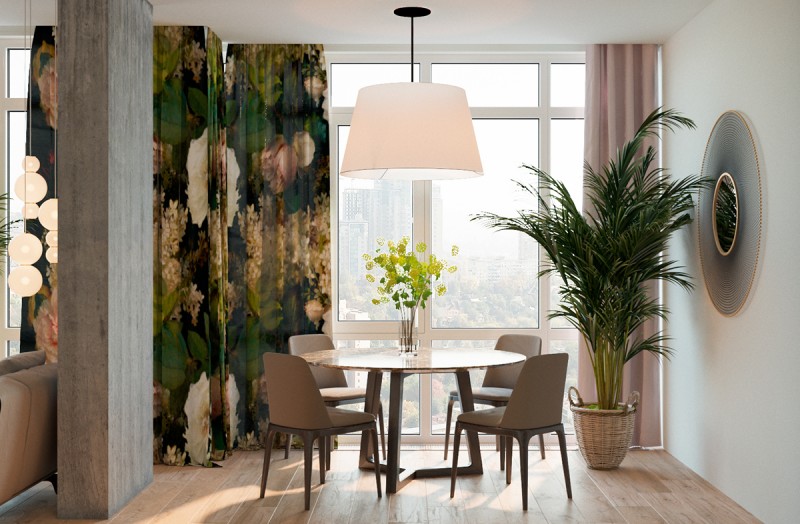 Оригинальное зонирование небольшой квартиры