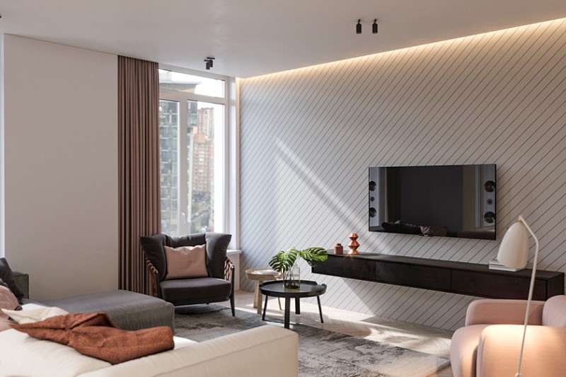 Дизайн квартиры, спроектированной для молодой девушки