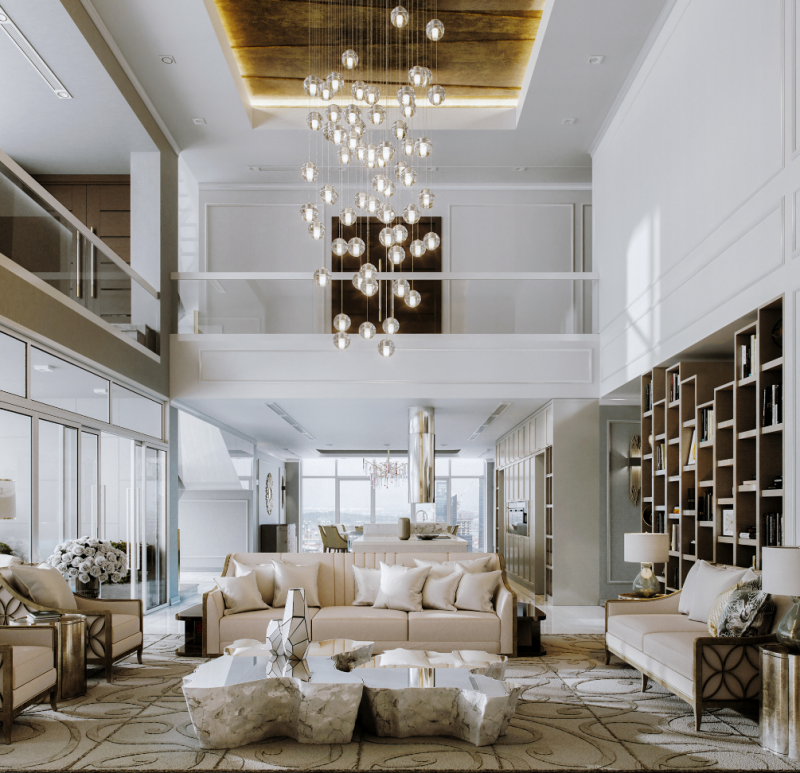 Гостиная пентхауса во Вьетнаме