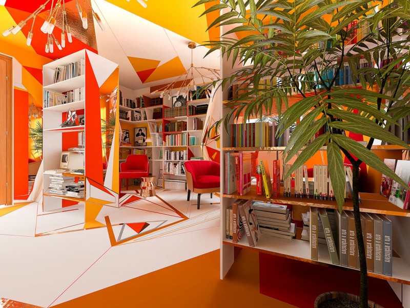 Интерьер дома в Софии, Болгария, вдохновленный работами импрессионистов XIX века Интерьер дома в Софии, Болгария, вдохновленный работами импрессионистов XIX века