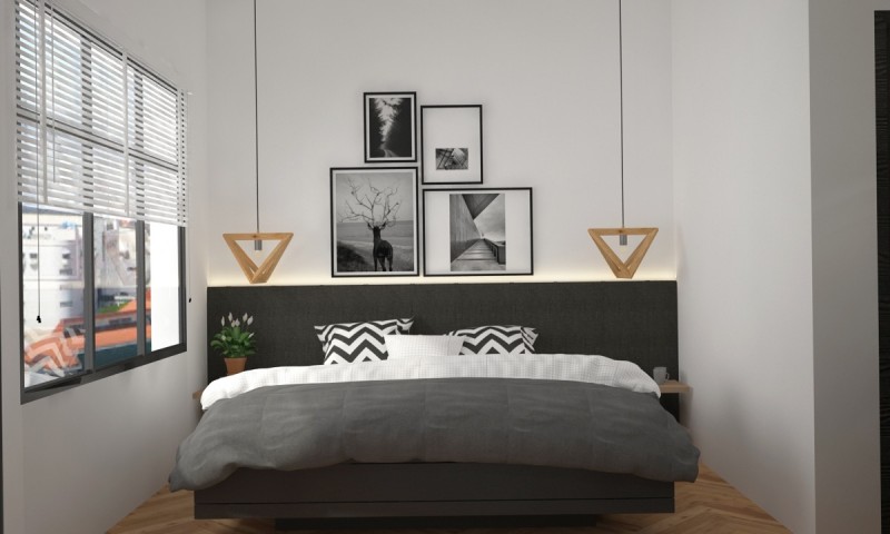 Проект апартаментов с доминирующим черно-белым дизайном