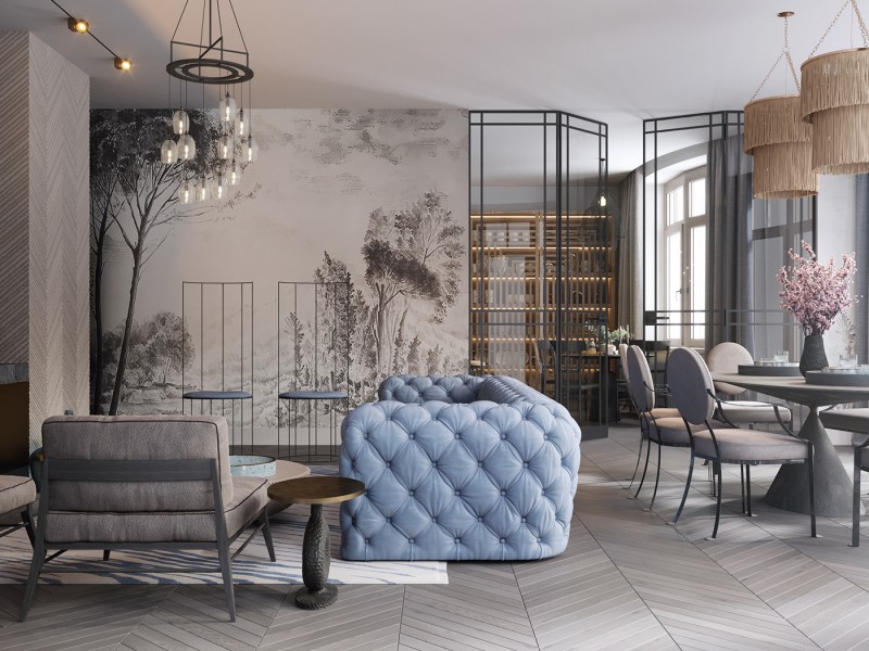 Просторные апартаменты, оформленные в пастельных тонах