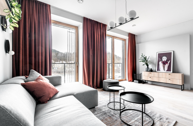 Цветовое разделение пространства в литовском доме Цветовое разделение пространства в литовском доме