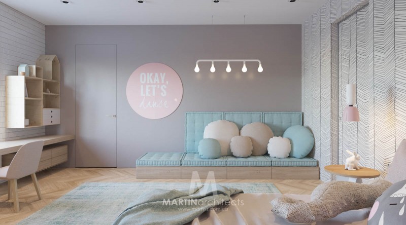 Апартаменты, оформленные в успокаивающей цветовой палитре