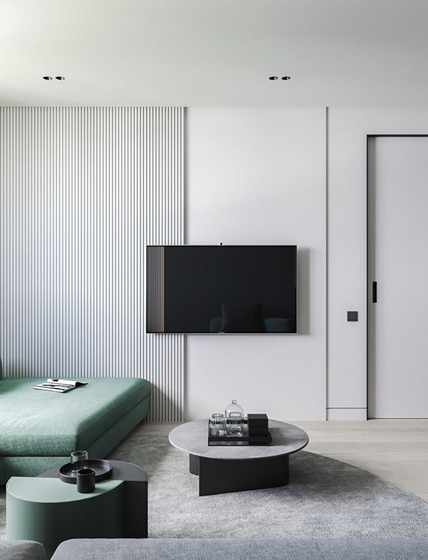 Гармоничное сочетание изумрудного и серого цветов