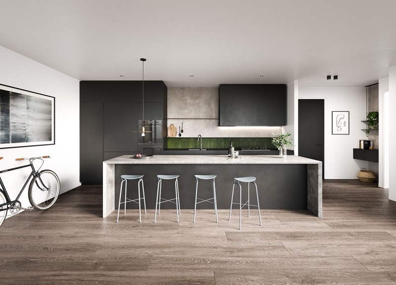 Интерьер квартиры в отреставрированном старинном здании в Мельбурне