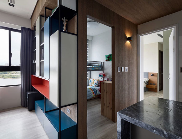 Оттенки синего в интерьере апартаментов в Тайбэе Оттенки синего в интерьере апартаментов в Тайбэе