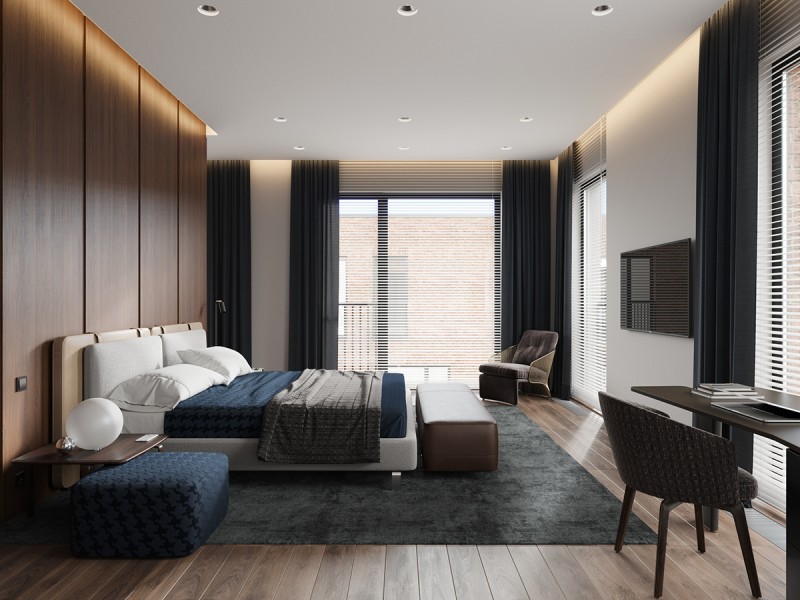 Интерьер загородного дома с террасой на крыше площадью 250 кв.м. Интерьер загородного дома с террасой на крыше площадью 250 кв.м.