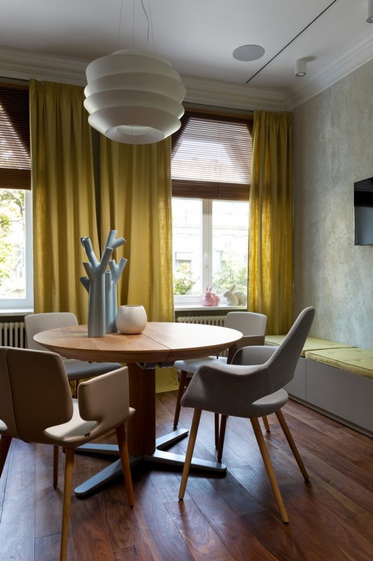 Использование натуральных материалов в комфортабельной двухуровневой квартире Использование натуральных материалов в комфортабельной двухуровневой квартире