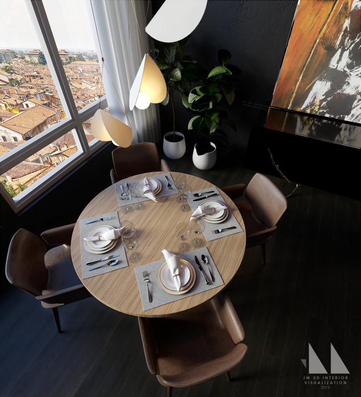 Дизайн-проект квартиры, оформленной в темных тонах